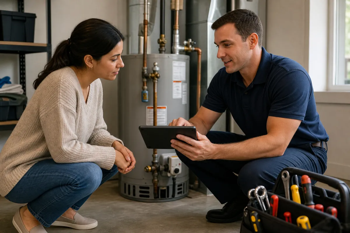Water heater repair with clear scope