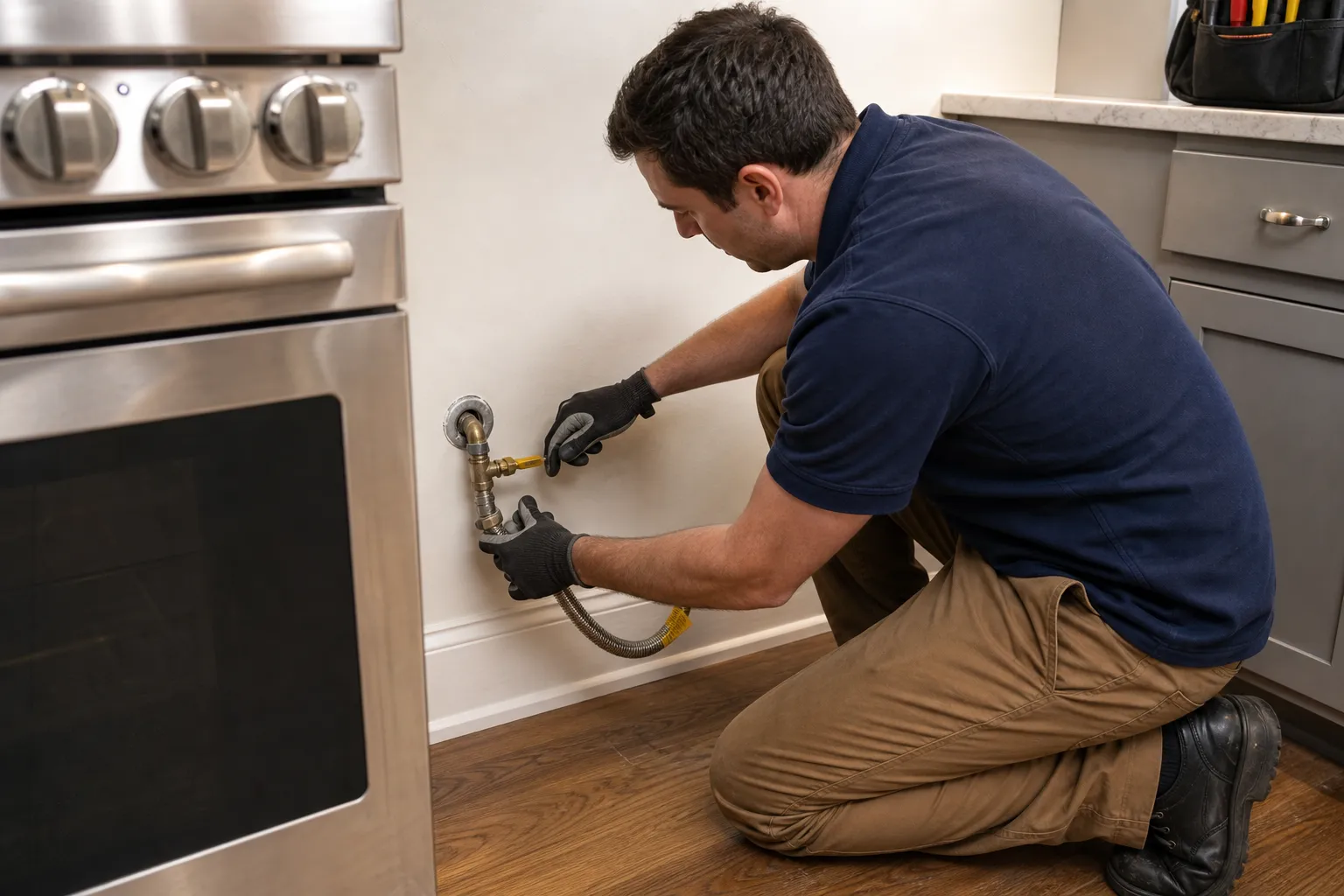 Safe appliance gas hookups