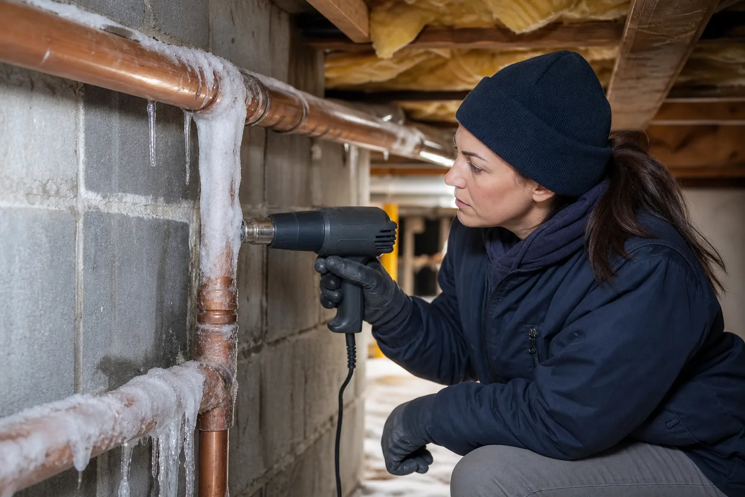 Thaw frozen pipes before they burst