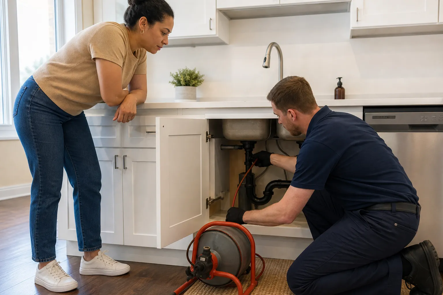 Kitchen drain cleaning