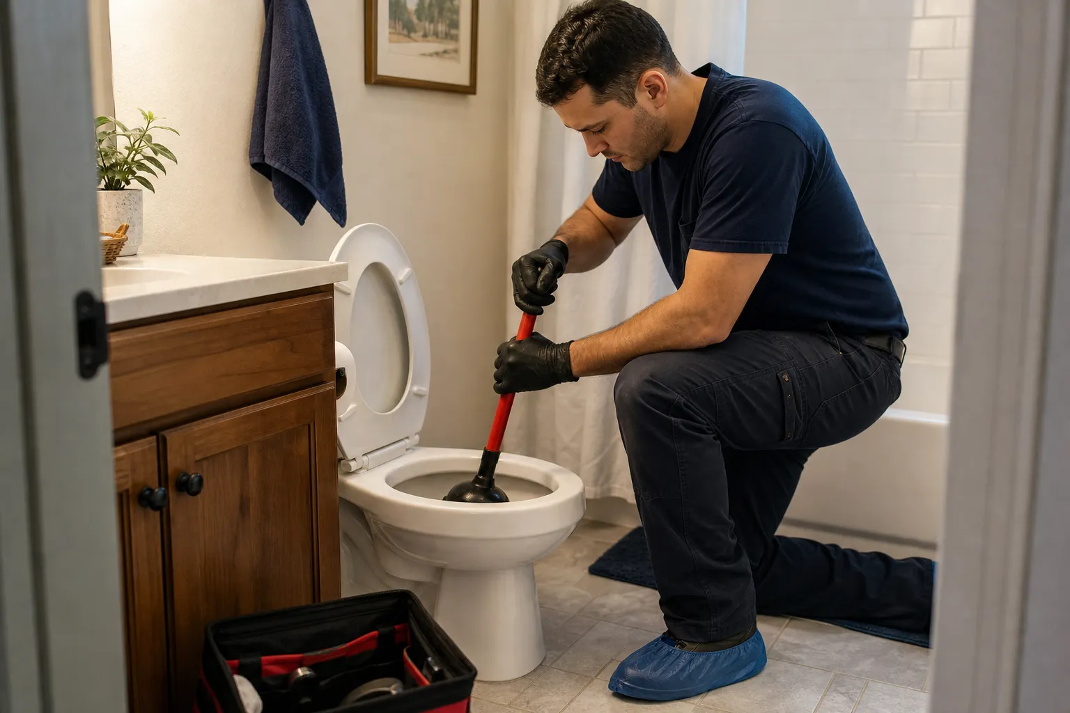 Clear clogged toilets fast