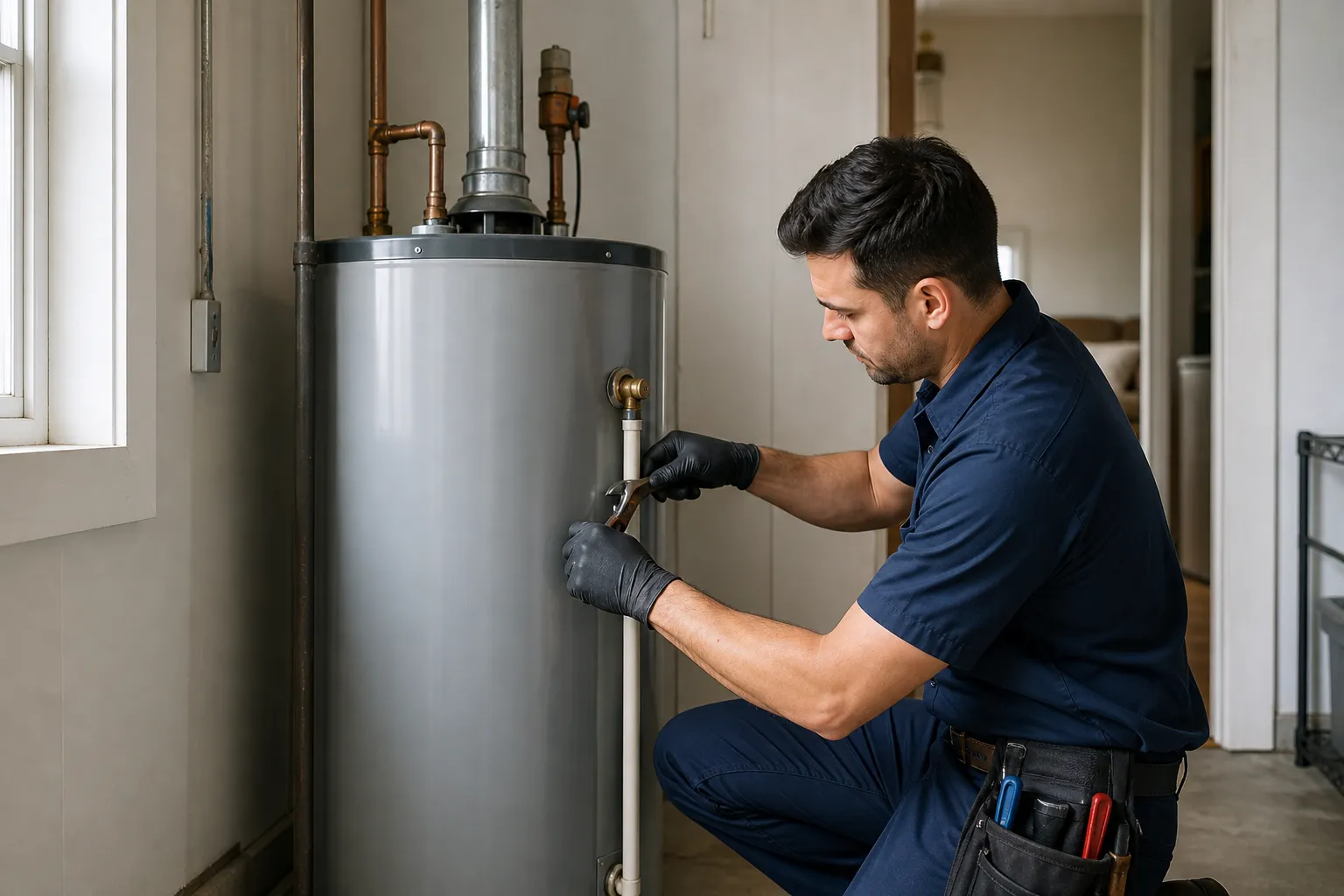 Tank water heater installation