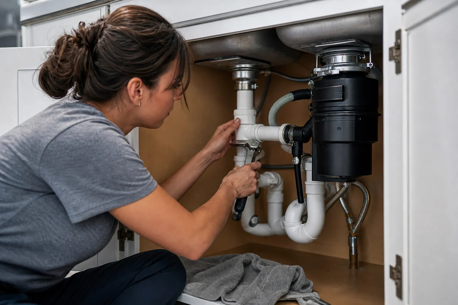 Fix the sink drain connection