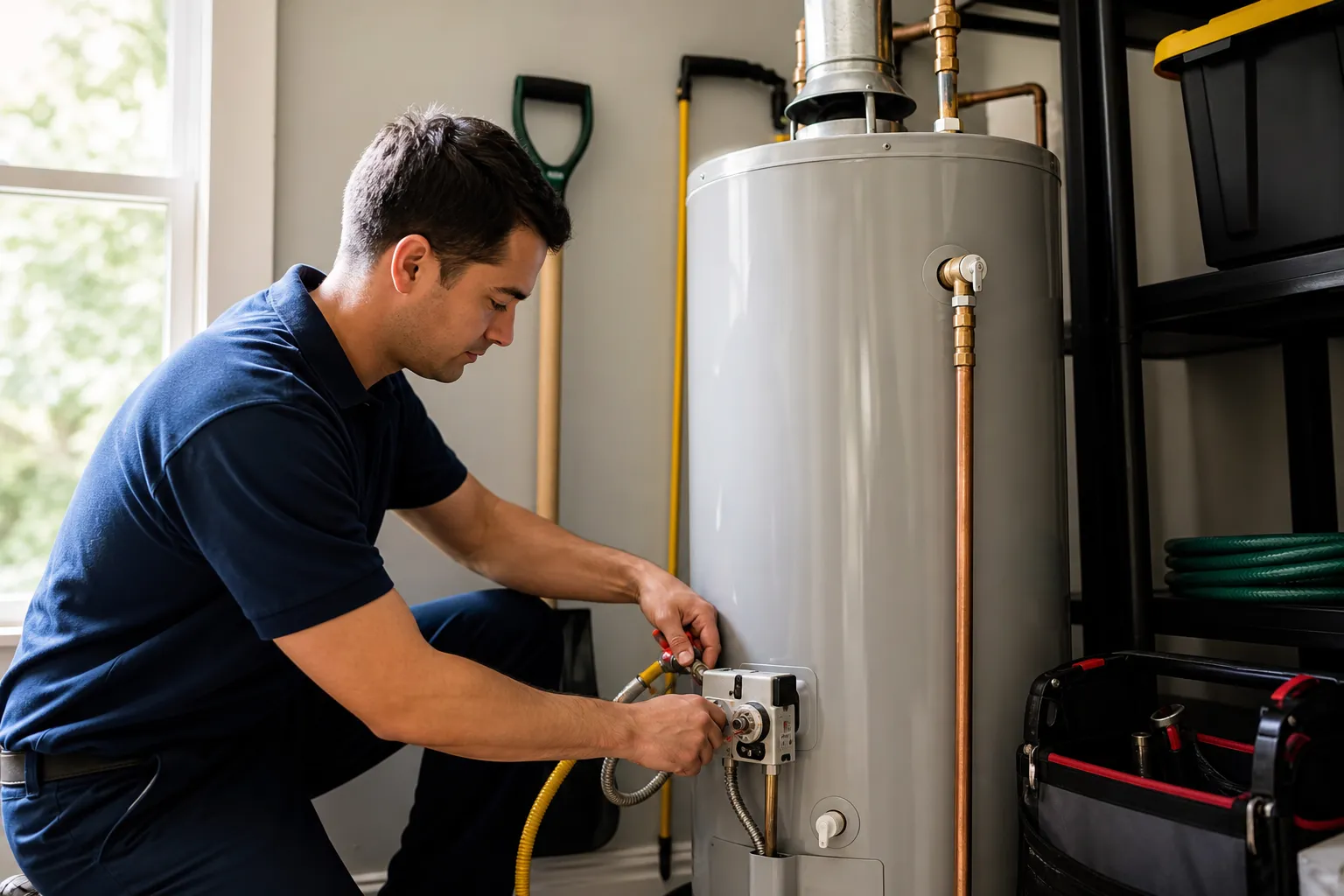 Gas water heater installation