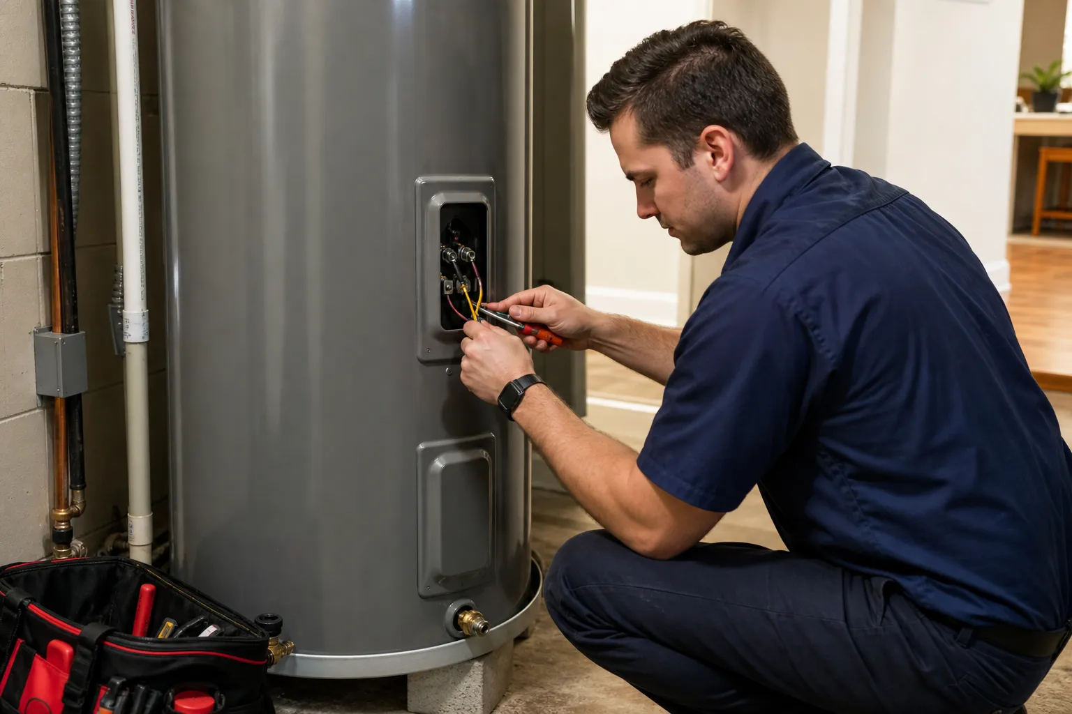 Electric water heater installation