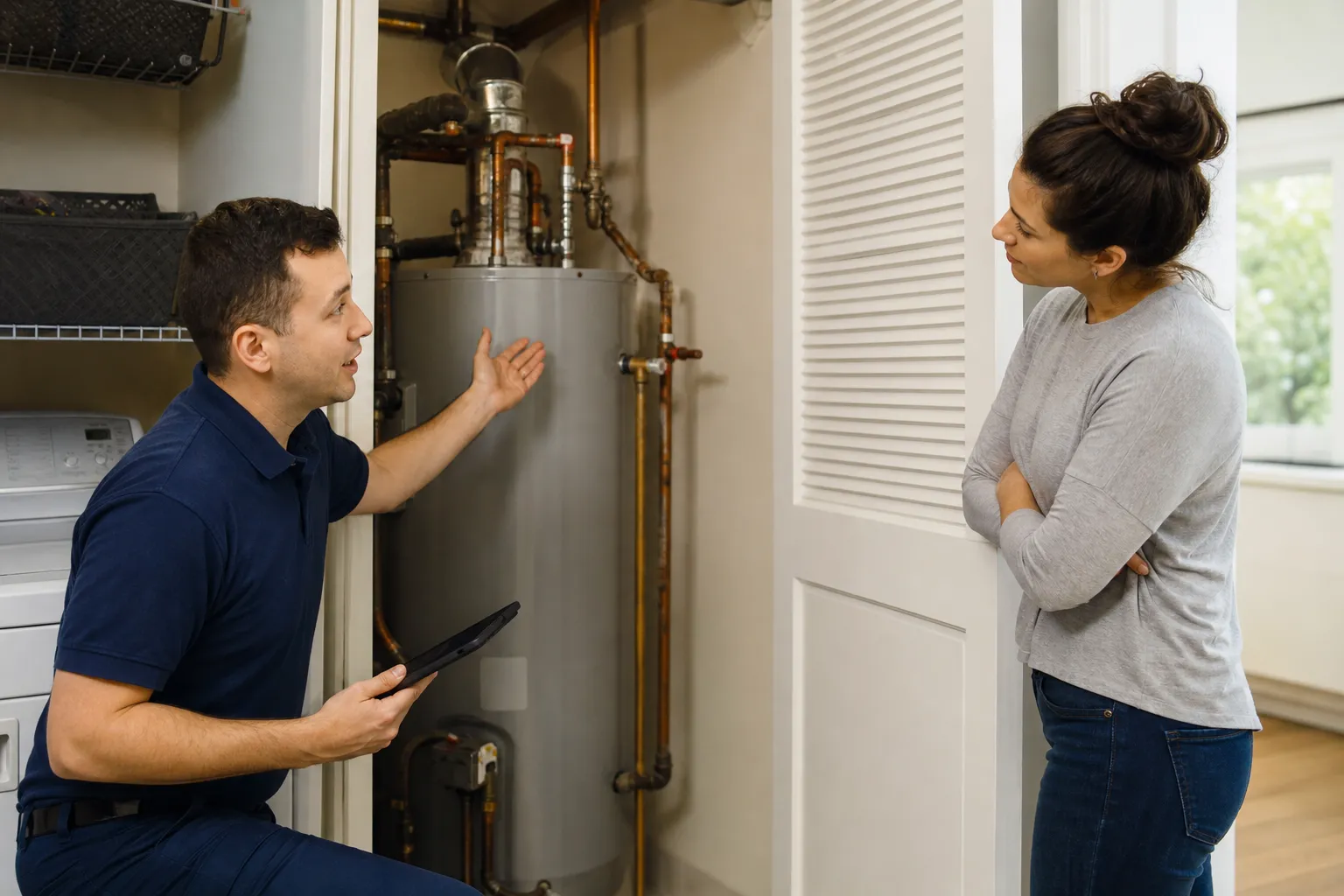 Undersized water heater
