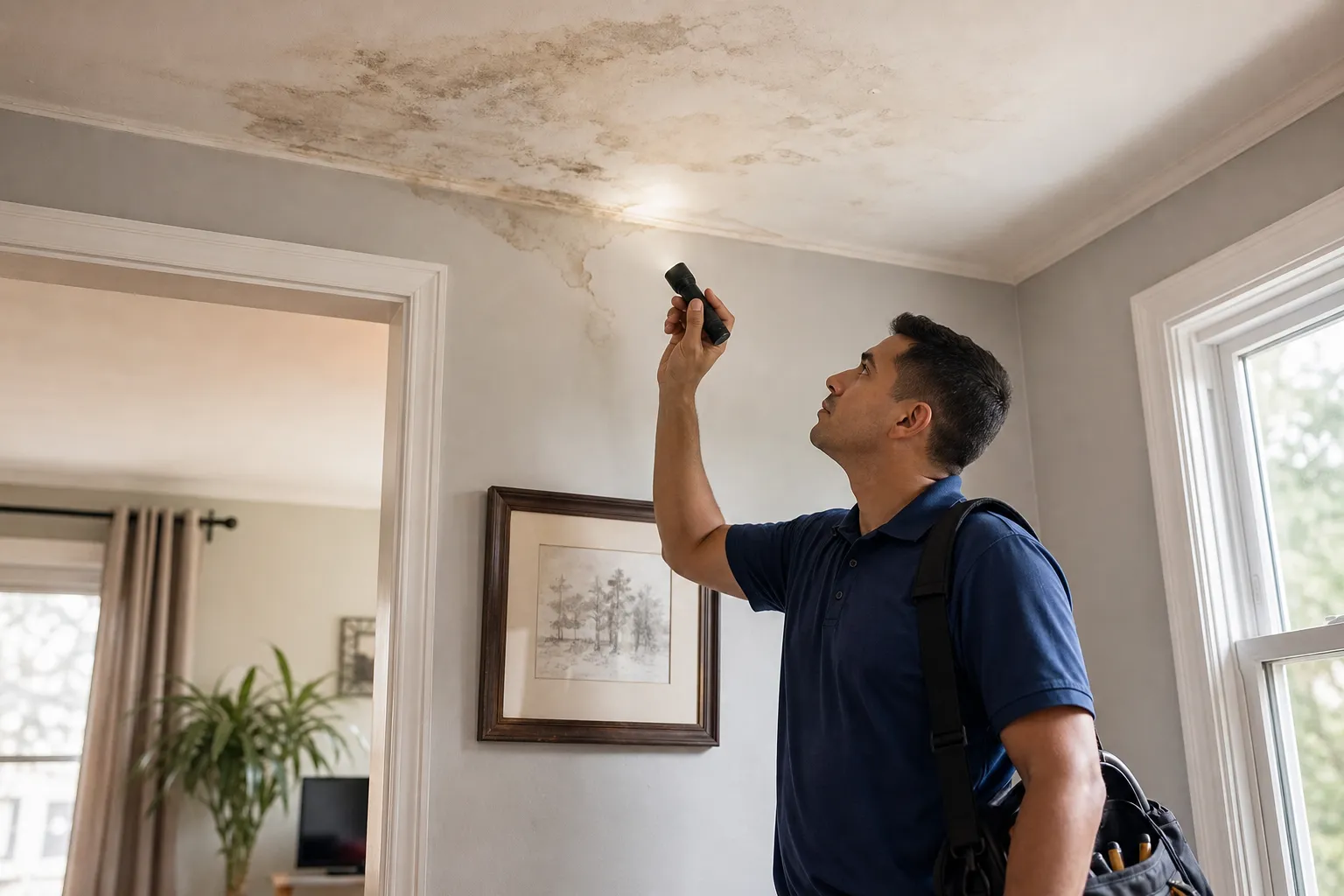 Find the source behind water stains