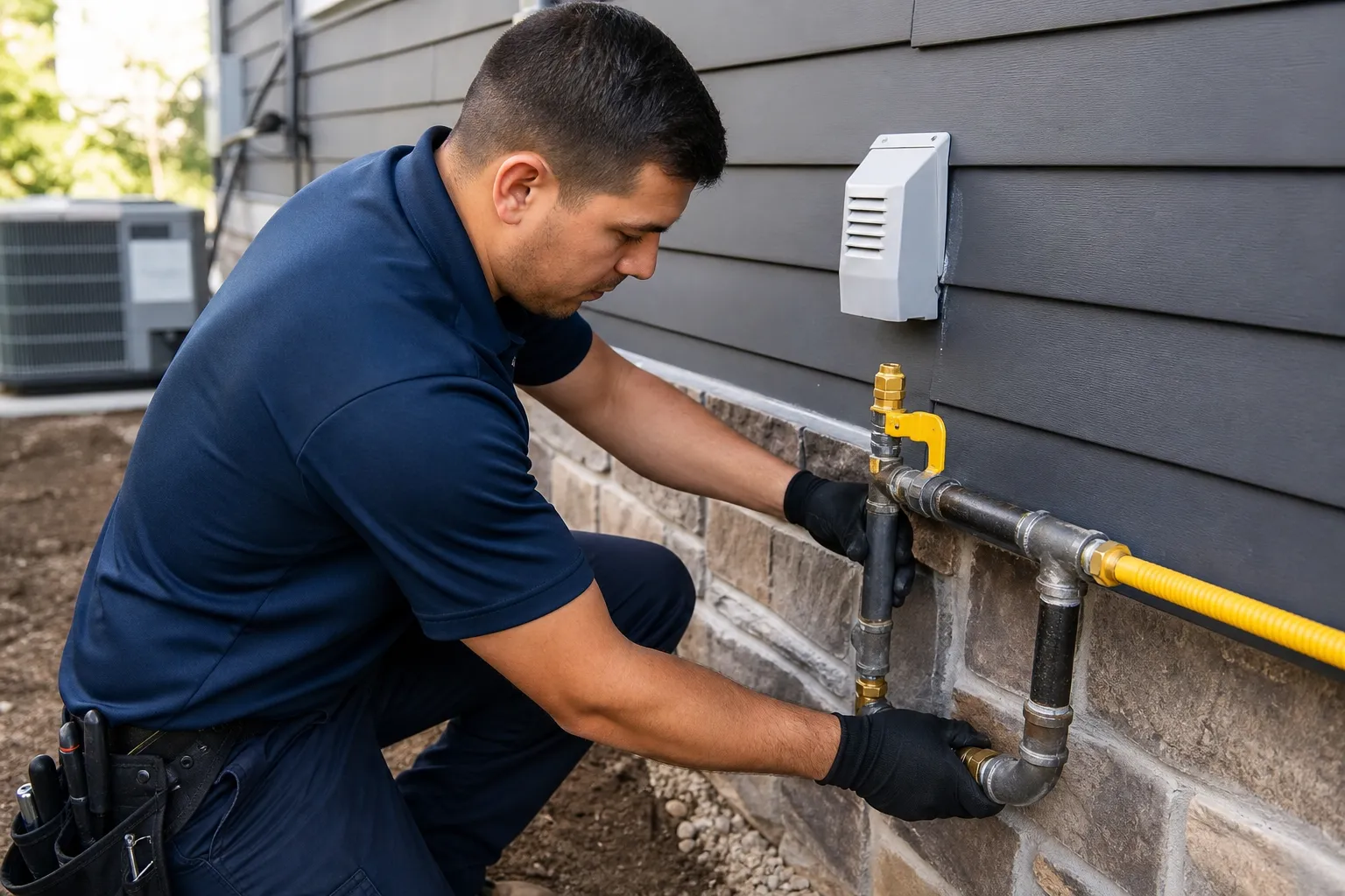 Safe gas line installation
